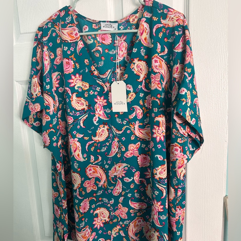 Emily Wonder Teal Paisley Blouse
